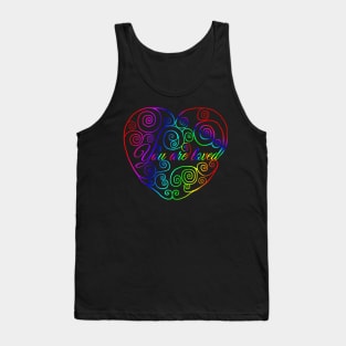 Rainbow You Are Loved Heart Tank Top